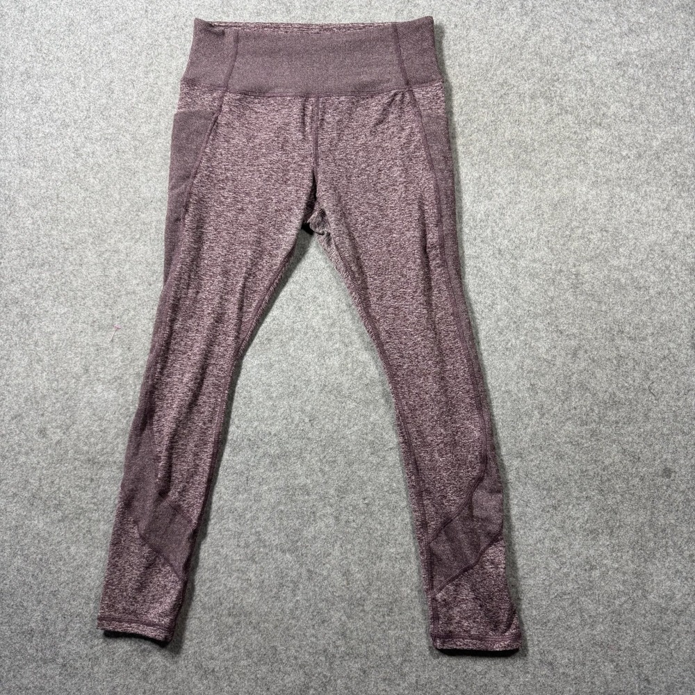 Member's Mark Womens Soft Ribbed Legging Medium Purple Eggplant Heather Pockets
